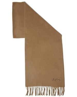 A.P.C. Bestickter wollschal kamel - Natur
