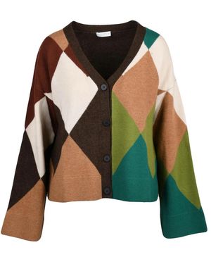 Ballantyne Truien & Vesten ,Veelkleurig ,Wol Cardigan Met Knopen - Groen