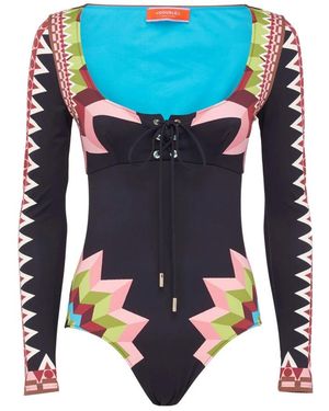 La DoubleJ Badmode ,Veelkleurig ,Sunset Suit - Blauw
