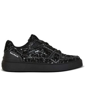 Balmain Sneakers B-Court Skate Aus Wildleder Mit Galaxy-Print - Schwarz