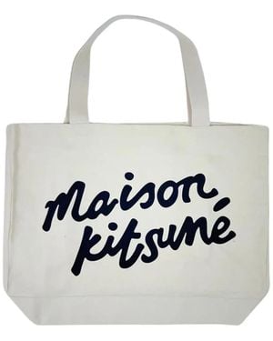Maison Kitsuné Tote Bags - Blanco