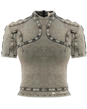 KNWLS Overhemden ,Grijs ,Leer Scuba Turtleneck Top