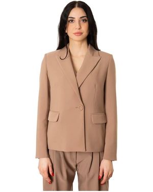 D.exterior Jassen ,Bruin ,Leer Giacca Con Revers Lancia