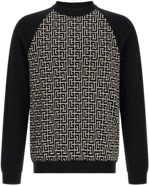 Balmain Trui Met Ronde Hals - Zwart