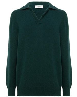 Laneus Gestrickter Poloshirt - Grün