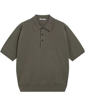AURALEE Giza High Gauge Knit Polo - Groen