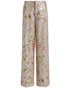 Alberta Ferretti Neutrals Trousers - Natural