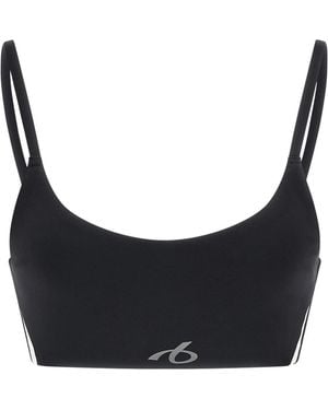 Balenciaga Fitness ,Zwart ,Polyester Techwear Cropped Tanktop - Blauw