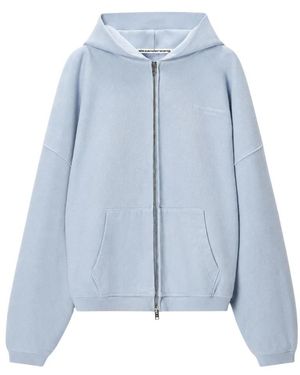 Alexander Wang Crystal Oversized Zip-Up Hoodie - Blauw