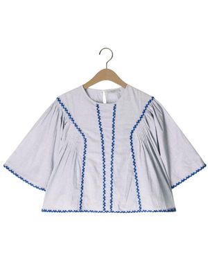 By-Bar Davin Pin Stripe Blouse - Blauw