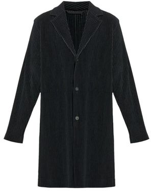 Issey Miyake Single-Breasted Coats - Negro