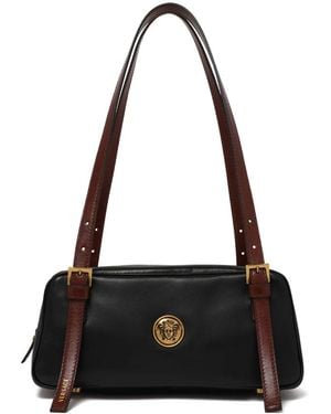 Versace Schwarze Leder Umhängetasche