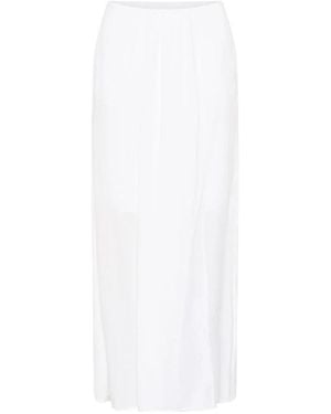 Cream Wide Trousers - Blanco