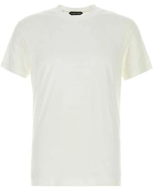 Tom Ford Lyocell Katoen Ronde Hals T-Shirt - Wit