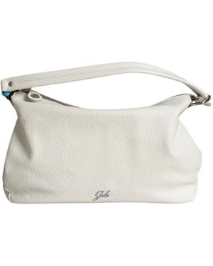 Gabs Weiße Gehämmerte Leder-Schultertasche