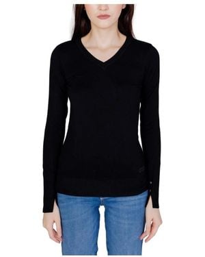 Guess V-Neck Knitwear - Black