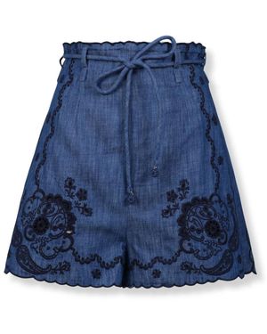Zimmermann Korte Broeken ,Blauw ,Denim Denim Shorts