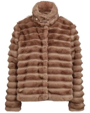 Numph Übergangsjacke Nuvita Aus Kunstfell - Braun
