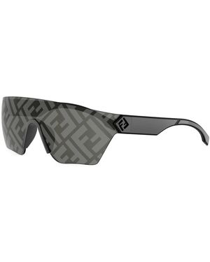 Fendi Accessoires ,Zwart ,Nylon Ff Squared Zonnebril - Grijs