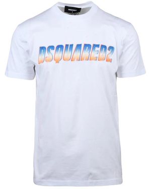 DSquared² Tops ,Wit ,Katoen T-Shirt