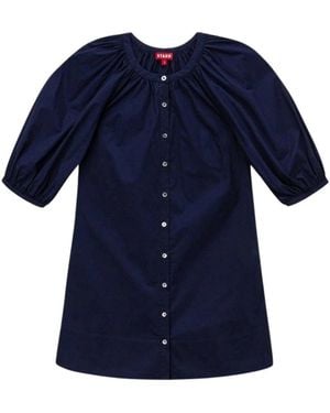 STAUD Kleedjes ,Blauw ,Katoen Mini Vincent Dress