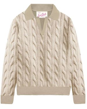 MC2 Saint Barth V-Neck Knitwear - Neutro