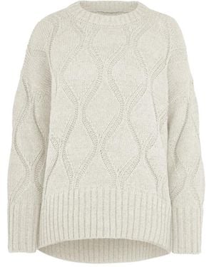 Bomboogie Oversized Trui Met Ronde Hals - Wit