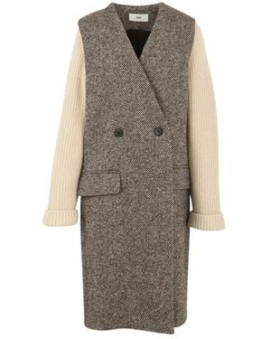 SOLOTRE Double-Breasted Coats - Marrone