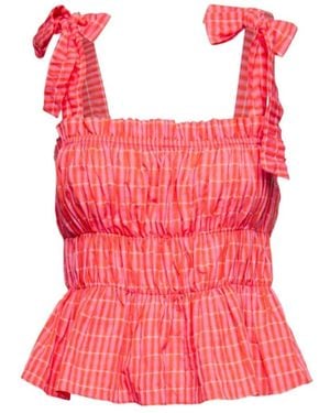 Naf Naf Tops ,Roze ,Roze Flowy Top Met Plooien