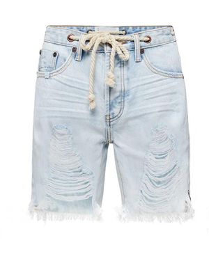 One Teaspoon Slim boyfriend jeans shorts long rope - Blau