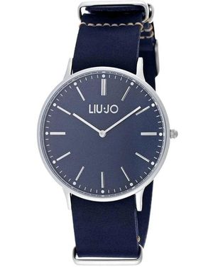 Liu Jo Blaue lederuhr quarz analog
