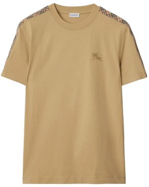 Burberry Tops ,Katoen Check Polo Shirt - Naturel