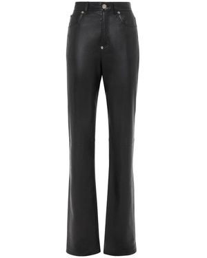 Philipp Plein Leather Trousers - Gris