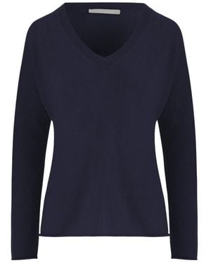 Allude V-Ausschnitt Pullover - Blau