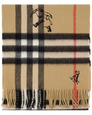 Burberry Accessoires ,Kasjmier Giant Check Cashmere Sjaal - Metallic