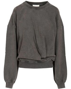 Isabel Marant Hoodies & Sweatvesten ,Zwart ,Katoen Draped Sweatshirt - Grijs