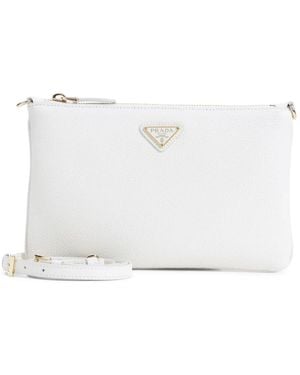 Prada Tassen ,Wit ,Leer Kalfsleren Pouch