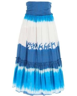 Alberta Ferretti Tie Dye Midi Skirt - Blue