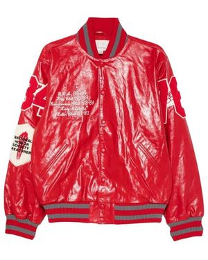ERL Leder Varsity Jacke - Rot