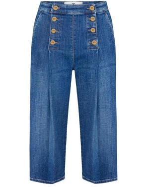 Elisabetta Franchi Denim Bermuda Shorts - Blau