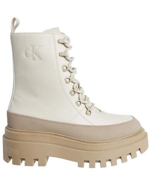 Calvin Klein Lace-Up Boots - Natural