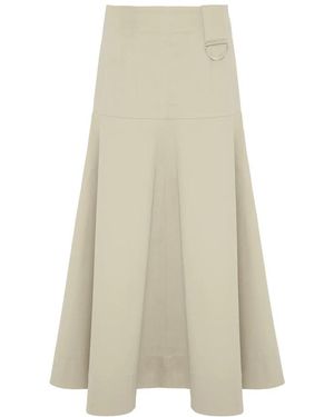 Beatrice B. Rokken ,Midi Rok Met Ringdetail - Naturel