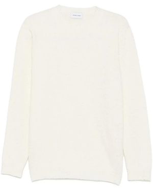 Scaglione Rundhals-Pullover Aus Nahtlosem, Aufgeplustertem Kaschmir - Weiß