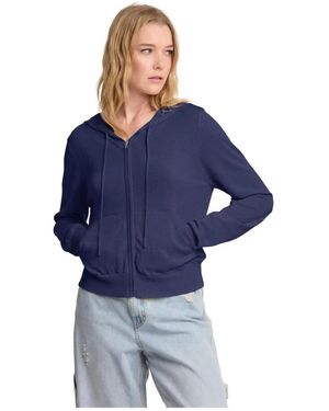 Kocca Hoodies & Sweatvesten ,Blauw ,Zomer Chic Lichtgewicht Hoodie Met Rits