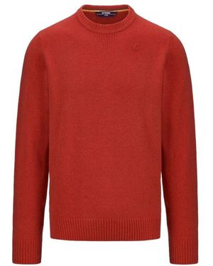 K-Way Roter crewneck strickpullover
