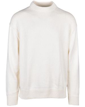 Calvin Klein Rundhals-Pullover Aus Baumwolle - Weiß