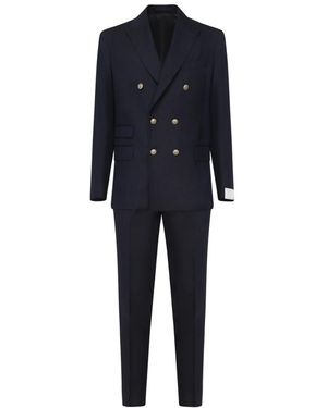Eleventy Double Breasted Suits - Negro