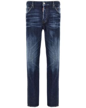 DSquared² Slim Fit Distressed Denim Jeans - Blau