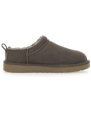 UGG Schoenen ,Grijs ,Leer Klassieke Micro Enkellaarsjes
