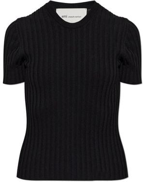 Ami Paris Truien & Vesten ,Zwart ,Pleated Top